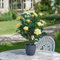 Garden Mile Artificial House Plant 60cm Yellow Rose Trees Indoor Potted Plant Outdoor Tree with Fake Yellow Flowers Rose Bush in Pot Potted Plants for Home Office Fake Flower Tree