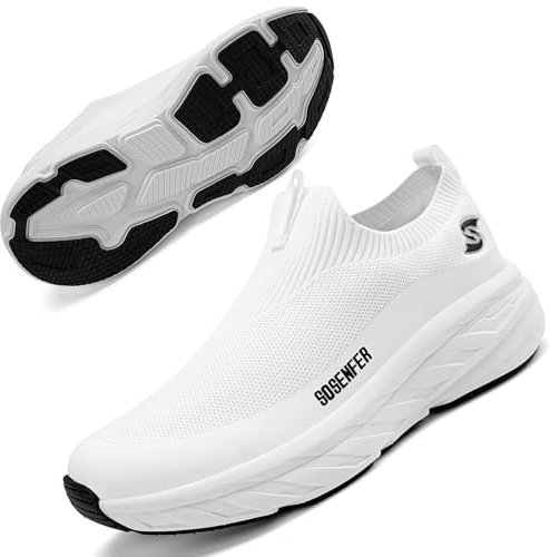 Sosenfer Slip on Herren Schuhe Sportschuhe Laufschuhe Outdoor Freizeitschuhe Mesh Turnschuhe Leichtgewichts Atmungsaktiv rutschfeste Gym Joggingschuhe-BAISE-47