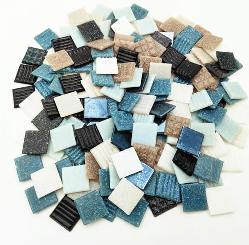Quarz-Mosaikfliesen, 500 g, 2 cm, mehrfarbige Mosaiksteine, Steine für DIY-Mosaikherstellung, Handwerk, Hobby, Kunst, Heimwanddekoration (Mix weiß schwarz)