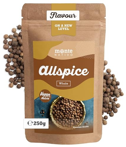 Allspice Berries Monte Nativo (250g) - Pimento Seeds - Whole All spice | Gently dried and aromatic Spices ideal for Cooking and Seasoning