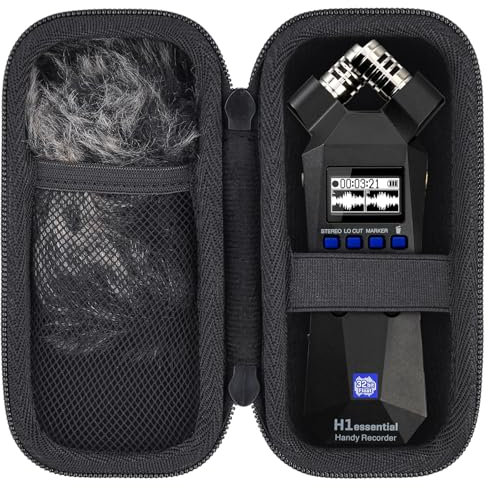 Aenllosi Hart Tasche Kompatibel mit Zoom H1essential 32-Bit Handy Recorder, Hülle Gehäuse für Zoom Recorder, Schwarz (Nur Tasche)