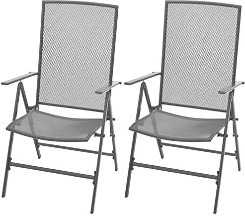 Rantry Stapelbare Gartenstühle 2 STK. Stahl Grau Model42716