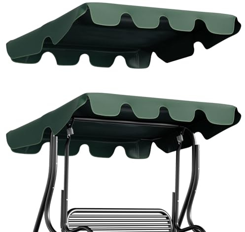 Aopunly Universal Sonnendach für Hollywoodschaukel, 210 x 145 cm 3-Sitzer|Sonnendach für Hollywoodschaukel Dach-Plane für Ersatzdach Gartenschaukel |Grün