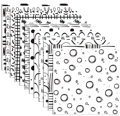 24 Blatt Schwarz-Weiß unregelmäßige Grafiken Scrapbook Papier,12 Designs Scrapbook Craft Papier, 12x12Inch Karte Herstellung Scrapbook DIY Hintergrundpapier