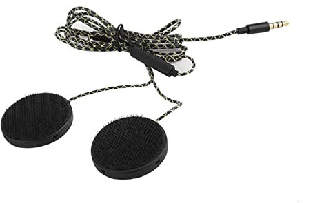 Fabater Helm-Musik-Headset, 1 Paar Schwarzer ABS-Helm mit TPE-Kabel für Motorrad