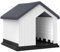 PawHut Hundehütte Outdoor Hundehaus mit Asphaltdach, Fenster, Wetterfest Kleintierhaus, Hundehöhle für Mini und kleine Hunde Grau 62 x 61 x 60 cm