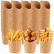 YAYODS Lot de 100 cornet frite -14 oz gobelets en papier kraft – avec bouche inclinée – Gobelets en carton pour snacker – Sachets à frites – Sachets à gaufres à bulles en carton pour frites, popcorn