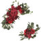 Fenteer 2X Hochzeitsbogen Blumen Hochzeitsdeko Dekorative Blumenarrangement Künstliche Blume für Hochzeit Hintergrund Haustür, Dunkelrot