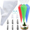 100Pcs Piping Bags, Icing Bags Disposable, Piping Bags and Nozzles, Large Piping Bags for Cake Dessert Cookies Decoration, 6 Nozzles, 2 Bag Ties, 2 Couplers(Colour:Transparent)