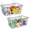 YEXEXINM Lot de 2 organiseurs de rangement en métal pour jouets de bain, paniers de douche en maille à suspendre avec crochets adhésifs pour baignoire, grand support de jouets de bain pour ranger les