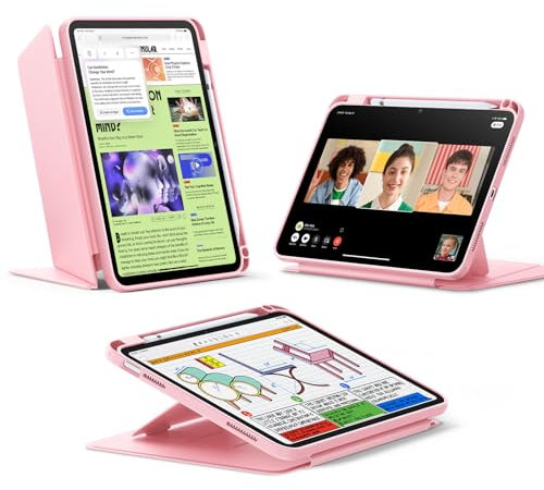 ESR Hülle für iPad 11. Generation, iPad (16) 11./10. Gen Hülle (2025/2022), Vertikale Standfunktion, Mehrere Betrachtungswinkel, Ultrastabile Hülle mit Stifthalter, Flip Serie, Rosa