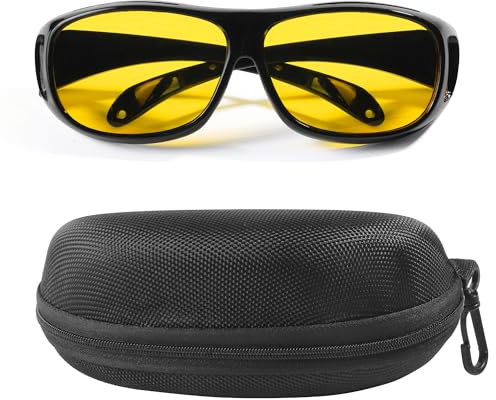 Flaconi Motorrad-Nachtfahrbrille,Nachtsichtbrille für Autofahrer,Nachtbrille zum Autofahren,Brille für Nachtfahrten,Anti Blend Brille,Nacht Brille Auto,Geeignet für Motorrad,Fahrrad,Auto,Rennsport