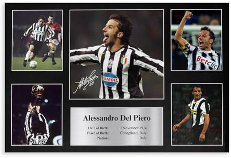 GJHTQLP Alessandro Del Piero Leinwand-Poster, Wandkunst, Dekordruck, Bild Gemälde für Wohnzimmer, Schlafzimmer, Dekoration, 30 x 45 cm