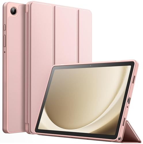 TXWLLIU Hülle für Samsung Galaxy Tab A9+/A9 Plus 11 Zoll 2023 SM-210/X216/X218, Dreifach Gefaltete Ultradünne Leichte Schutzhülle, Automatisches Aufwachen/Schlafen, Roségold