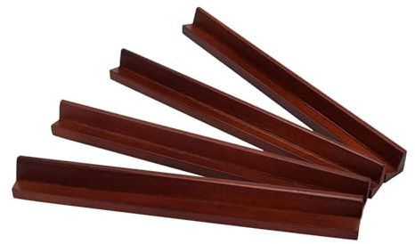 CoudarTitie 4 Teiliges Mahjong Steine Set Aus Holz, Mahjong Steinehalter, Ständer, Tabletts für Spiele, Indoor Aktivitäten, Familie & Freunde, 230 X 20 Mm