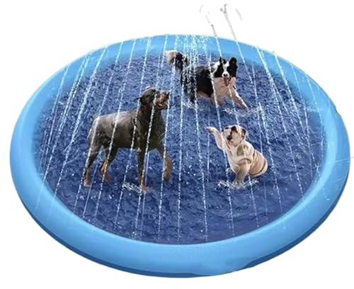 Tktouci Splash Pad pour Chiens | Jeu Piscine,Tapis de Jeu Étanche Antidérapant pour Animaux Été Pique-Nique Familial Plage Camping Parc Aire de Jeux