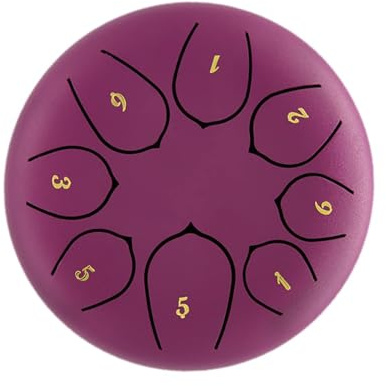 Stahlzungentrommel, 15,2 cm, 8-Noten-Percussion-Instrument, Outdoor-Regentrommel, Handpan-Instrument für Meditation, Yoga und Zazen, ätherischer Klang für Geistheilung und Aufführungen (TYPE - 16)