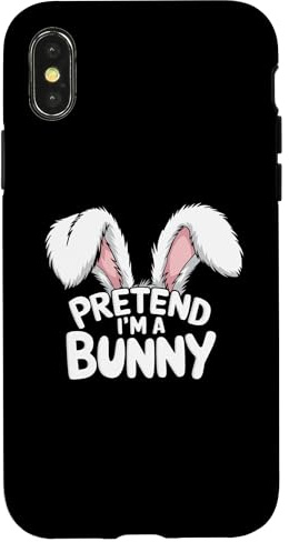 Hülle für iPhone X/XS Pretend I'm A Bunny | Lustiges einfaches Tierkostüm Häschen Memes
