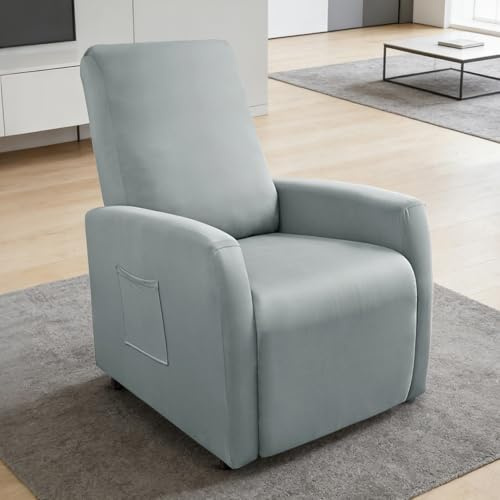 YNNHUDEEP wasserdichte 1-Sitzer Sessel überzug,Sesselschoner mit Taschen,Sesselschoner für Relaxsessel,All-Inclusive Sesselbezug,für Fernsehsessel Relaxsessel Sesselhusse Hellgrau