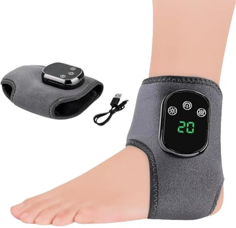 Best Foot Massager for Neuropathy & Foot Pain Relief | Electric Muscle Stimulator for Circulation & Recovery | RejuvaCare Triple Method Foot Massage, 3-in-1 Portable Cordless Feet Massager (Gray)