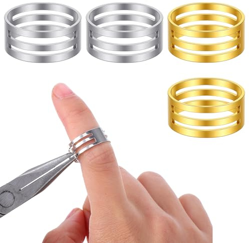 4 Stück Biegeringe für Schmuckherstellung Sprungring Offnungswerkzeuge Biegeringe Edelstahl für DIY Armbänder, Halsketten und Handwerk