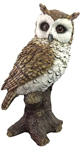 VERDELOOK Statua Gufo da Giardino in poliresina. Robusta e Durevole nel Tempo