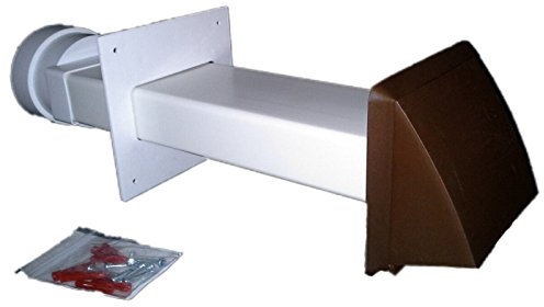 Tumble Dryer Vent kit (Brown Cowl Outlet) - 110 x 54mm Rectangular Through Wall with Stainless Steel External Screws.
