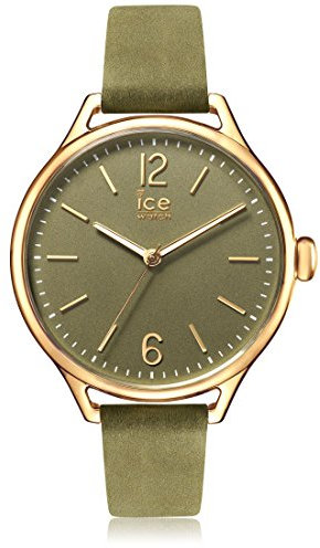 ICE-WATCH - ICE time Khaki - Grüne Damenuhr mit Lederarmband - 013069 (Small)