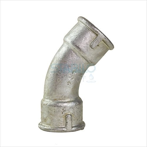 Stabilo-Sanitaer Rohrbogen 2 Zoll DN50 lang 2xIG Bogen Temperguss Fitting Gewindefitting Tempergussfitting Rohrfitting