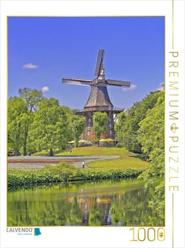 CALVENDO Puzzle Bremen - Die 100 Jahre alte Mühle in den Wallanlagen | 1000 Teile Lege-Größe 48 x 64 cm Foto-Puzzle für glückliche Stunden