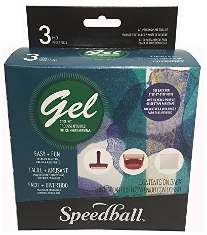 Speedball Gel Printing Tool Kit, Gel Printing Plate, Pop-In Soft Rubber Brayer, Red Baron Baren, Block Printing, Printmaking Gift, Arts Craft Tool, Supplies, Monotype Print, Scrapbooking, Journaling