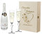 polar-effekt 2 weiße Sektgläser mit Sekt-Flasche in Geschenkbox - Personalisiert mit Gravur - Hochzeit Geschenkidee Sektglas-Set - Motiv Herzen