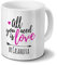 printplanet Tasse mit Namen Casanova - Motiv All You Need is Love - Namenstasse, Kaffeebecher, Mug, Becher, Kaffeetasse - Farbe Weiß