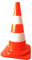 Leitkegel ES-Team UV80236 Pylone Kunststoff 50 cm rot/weiß Warnleitkegel mit 2 weißen Streifen