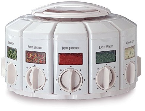 KitchenArt Select-A-Spice Plastic Auto-Measure Carousel Professional Series, White