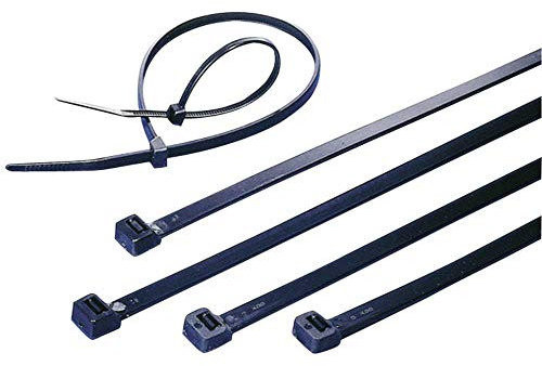 TRU COMPONENTS Kabelbinder, 200 mm x 2,50 mm, schwarz, TC-CVR200LW203, 1592893, Innenverzahnung, 100 Stück