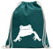 Kiwistar - Turnbeutel - petrol - Frosch Frog Teich - Fun Rucksack Sport Beutel Gymsack Baumwolle mit Ziehgurt