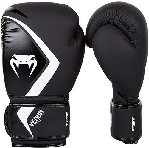 Venum Contender 2.0 Guantes de Boxeo, Unisex Adulto, Negro/Gris-Blanco, 16 Oz