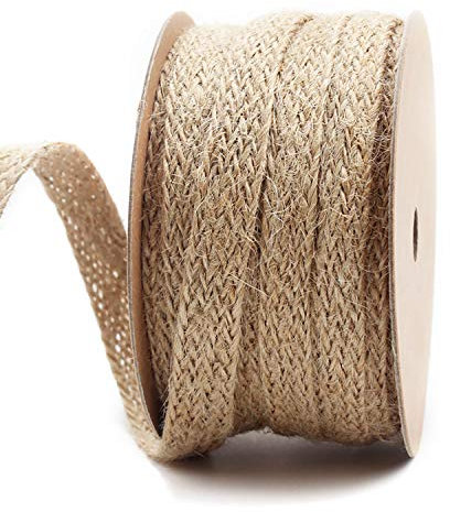 RUSPEPA 12 mm Tela Di Iuta Intrecciata Corda Di Canapa Corda Nastro Di Iuta Corda Decorazione Artigianale Per Feste, 10 Yarde (R004)