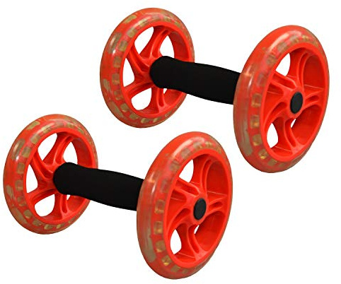 2X Bay Bauchtrainer Ab Roller Doppelt Workout Rücken, Arme, Schultern, Torso, Hüften Bauchmuskeltrainer Rolle