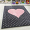 Kinderteppich Kinderzimmer Herz Design Kinder Teppich Babyzimmer Weicher Flor, Farbe: Pink, Größe: 120 x 170 cm