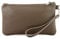 modamoda de T193 Damen Leder Clutch Handgelenktasche Kosmetiktasche Klein handmade in Italy, Farbe:Taupe