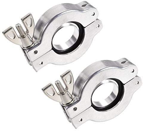 Sourcingmap 2 Pcs Aluminum Vacuum Clamp 53mm X 31mm KF25 Single Pin Clamp Wing Nut W Center Ring for Ferrule TC