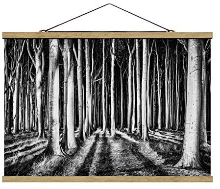 Stoffbild mit Posterleisten - Geisterwald - Querformat 2:3 53.5 x 80cm Eiche