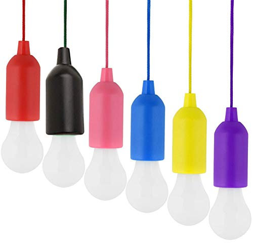 BSTCAR 6 Stück LED Campinglampe Tragbare LED Lampen mit Zugschalter, Batteriebetrieben(AAA), Hängende Warmweiße Lampe Wandern, Angeln, Camping, Zelt, Garten, Party Dekoration,