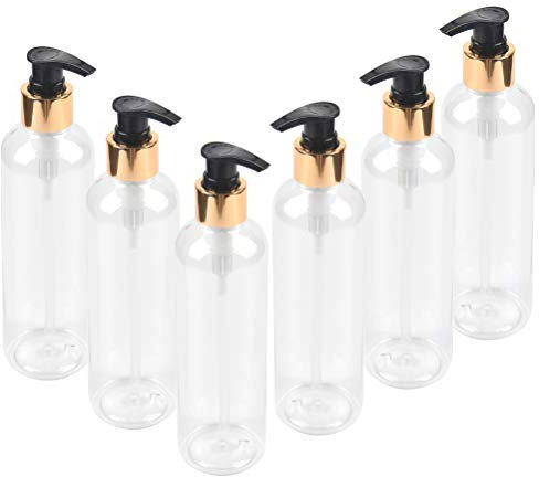CENBEN 6 Stück Pet Lotion Flasche Seife und Lotion Spender Duschgel Shampoo Flasche 250ml Transparent Recycelbar zu Hause während der Reise Handlotion Container