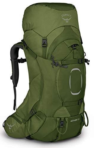 Osprey Aether Herren Rucksack, 55L, Garlic Mustard Green, S/M