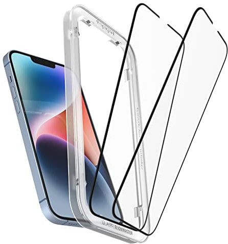 Spigen AlignMaster Full Coverage Tempered Glass Screen Protector for iPhone 14 Plus, iPhone 13 Pro Max - 2 Pack