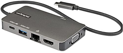 StarTech 6-in-1 USB-C Mini-Dock, 4K HDMI oder VGA, 100W PD, GbE, USB Hub | USB-C Multiport-Adapter, 1080p VGA, 3-Port USB, 30cm Kabel, tragbar