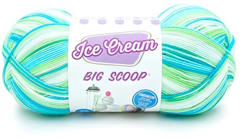 Lion Brand Yarn 922-247E 100% Acrylic Ice Cream Big Scoop Yarn, Green Tea, 1022m Length